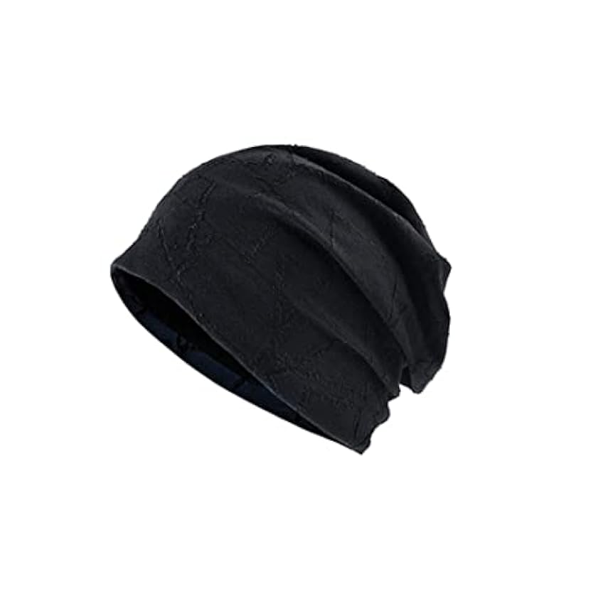 HAOLI Chapeaux décontractés en Coton d´os pour Femmes Bonnets Doux et Minces Chapeau Turban à Double Couche pour Hommes (Noir Taille Unique) xgvgRnAZ