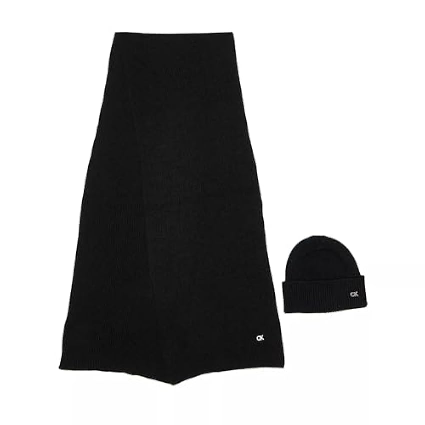 Calvin Klein RE-Lock Beanie/Scarf K60K611331 Coffrets Cadeaux, Noir (CK Black), OS Femme F5hBwBPD