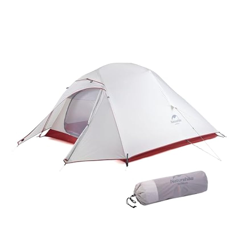 Naturehike Cloud Up 3 Tente de Camping légère 3 Personnes pour 3-4 Saisons, Tente de Sac à Dos, Tente familiale imperméable et Anti-Insectes pour randonnée, Alpinisme (20D Gris Amélioré) FLkHI8aI