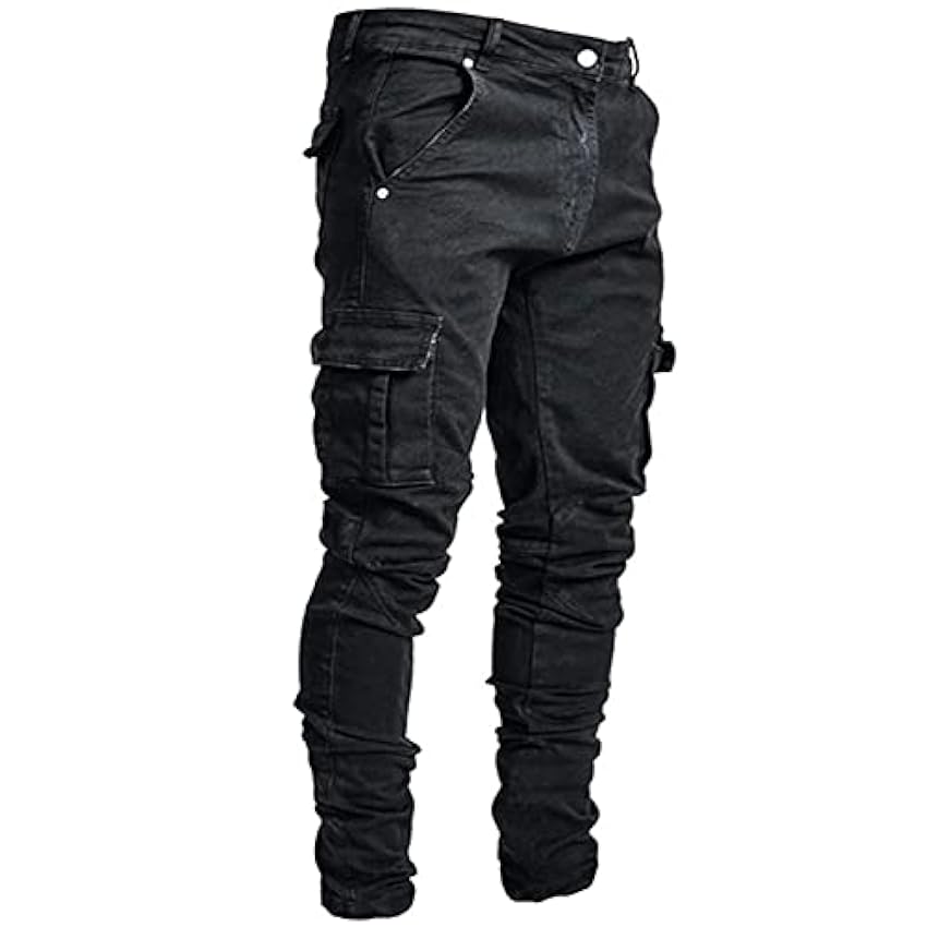 ADOSSAC Jeans pour Homme Pantalon Denim Slim Fit Vetement Jeans De Survêtement Homme Coton de Couleur Pantalon de Travail Hip-hop délavé Vintage OKPrBv68