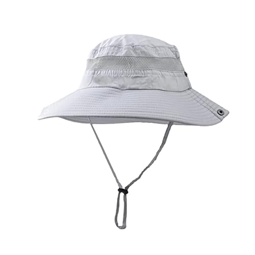 Chapeau de soleil unisexe à large bord en maille pour alpinisme - Chapeau d´été avec mentonnière réglable dLdkJVrf
