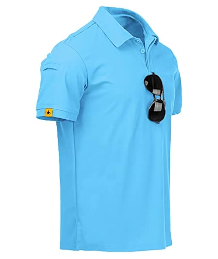 JACKETOWN Polo Hommes Manches Courtes Séchage Rapide Respirant Polos d´été pour Hommes Patte de Boutonnage T-Shirts Sport Chemise Basic Regular Fit Polo EDpZcs3r