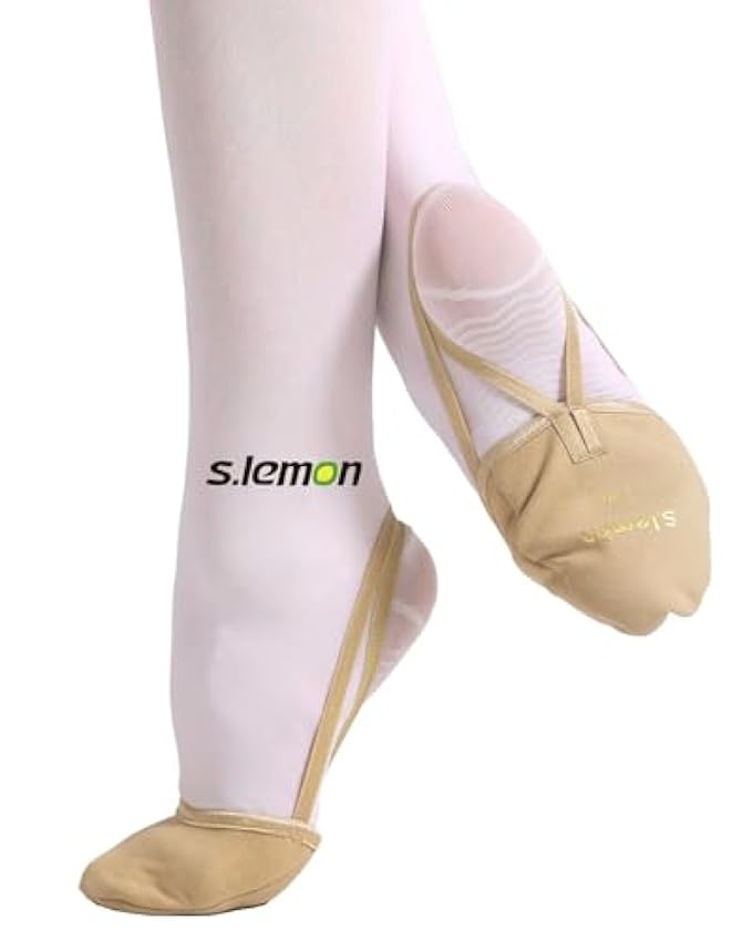 s.lemon Matériaux Végétaliens Demi Chaussons de Ballet Danse Gymnastique Chaussures Rythmique Artistique gL40LA3t