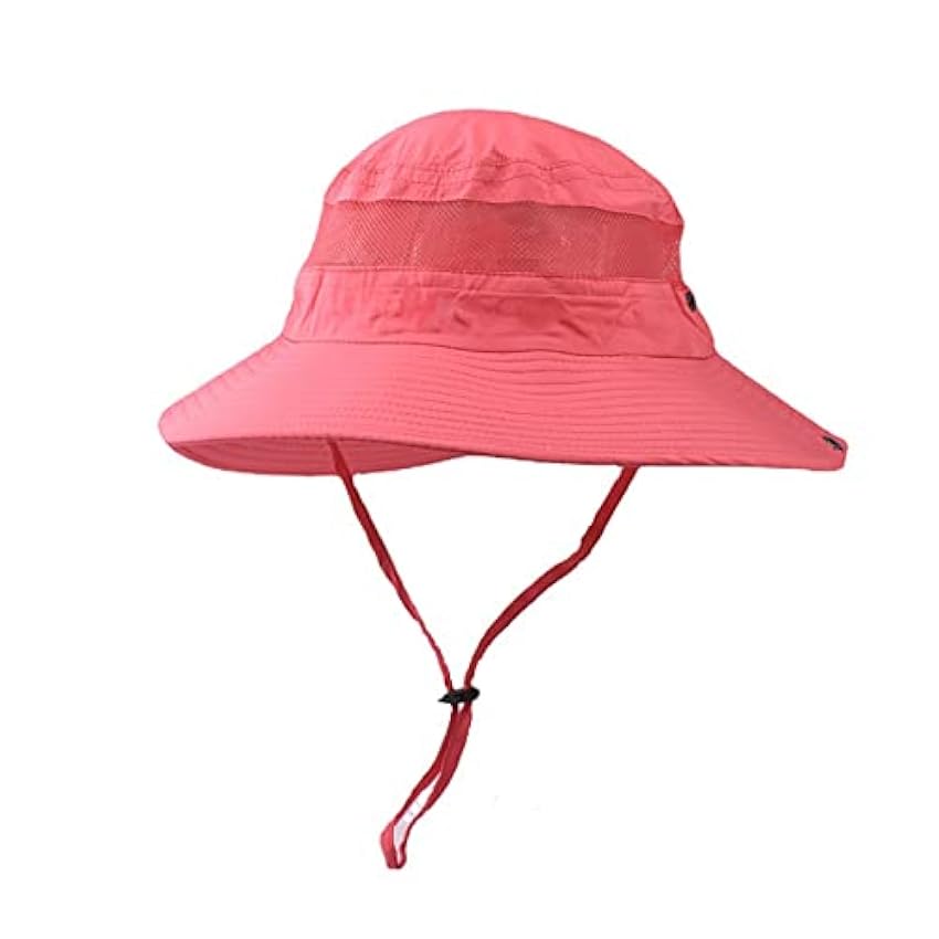 Chapeau de soleil unisexe à large bord en maille pour alpinisme - Chapeau d´été avec mentonnière réglable dLdkJVrf
