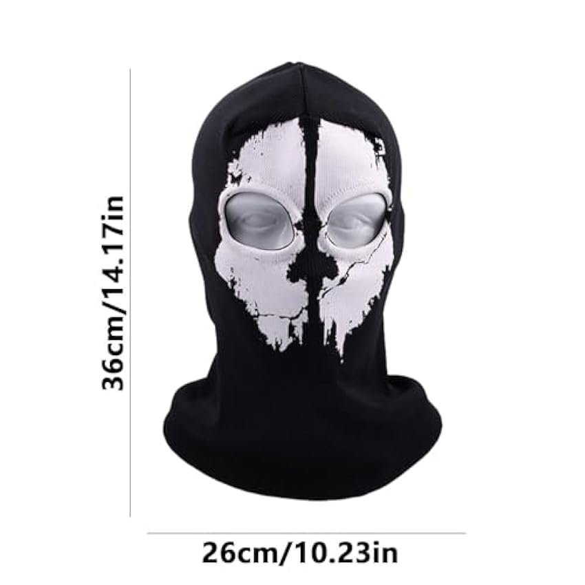 ROCKIA Couvre-visage noir avec motif tête de mort avec 2 trous, foulard pour femme, cache-cou pour ski, pêche, randonnée, cyclisme, masque facial XdxLtyey