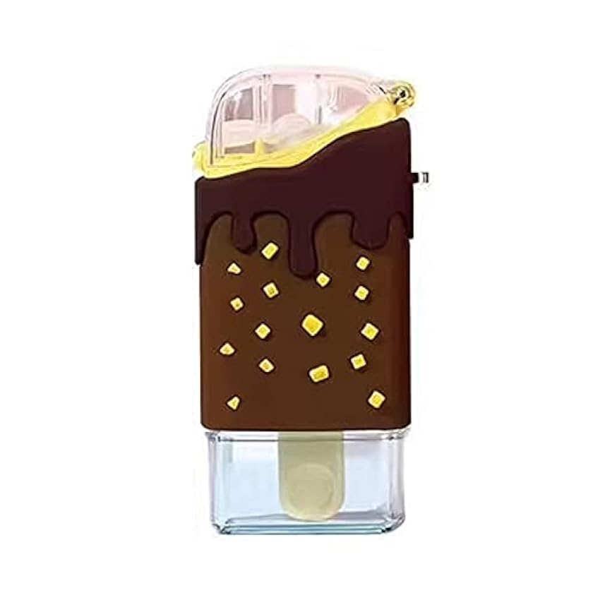 CJFael Bouteille d´eau de 300 ml avec cordon en forme de crème glacée portable pour enfants avec motif de dessin animé Rouge pastèque 0vVSqiwE