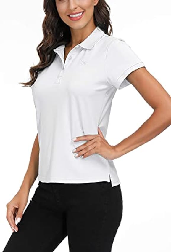 MoFiz Polo Femme Shirt Manches Courtes Coton Sport Polo d´été Respirant Tennis Golf Tops 9s952SEy