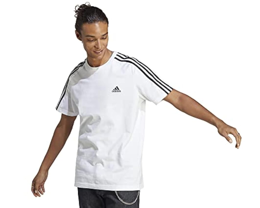 adidas Essentials Single Jersey 3-Stripes T-Shirt à Manches Courtes Homme (Lot de 1) 1RhBiv6D