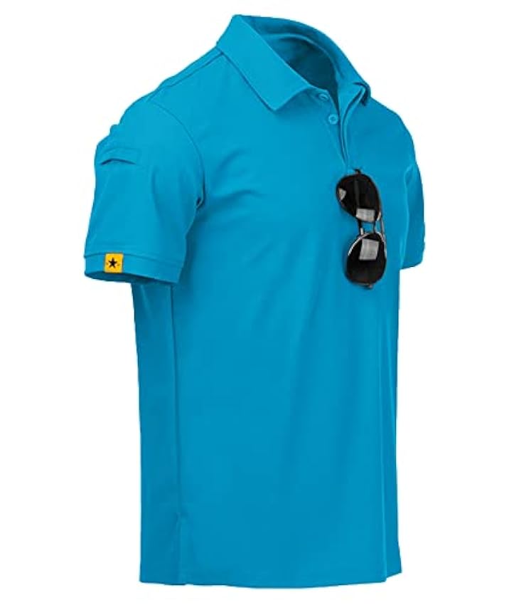 igeekwell Polo Hommes Manches Courtes Respirant Polo de Golf Eté Polos Hommes avec Porte Lunettes Bouton T-Shirts Casual Sport Shirt Regular Fit Golf Tennis SRWLZQPF
