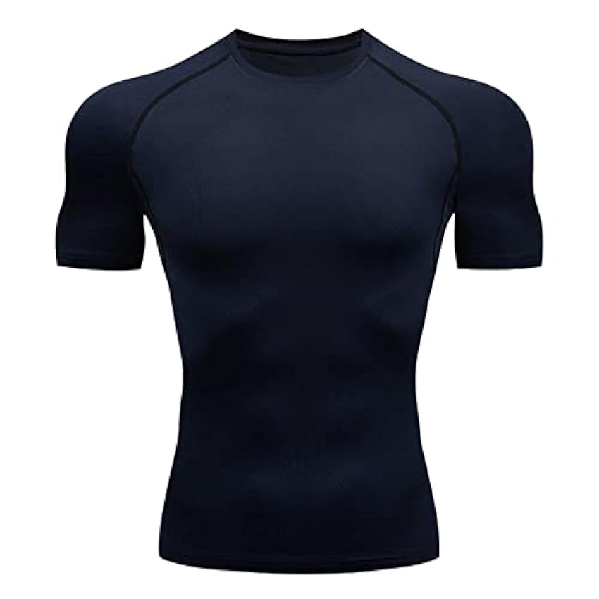 T-shirt de compression à manches courtes pour homme en soie glacée - Col rond - Stretch - Séchage rapide - Design tridimensionnel - Gym - Gym - T-shirt de sport - Bodybuilding - M-3XL BVxJUafQ