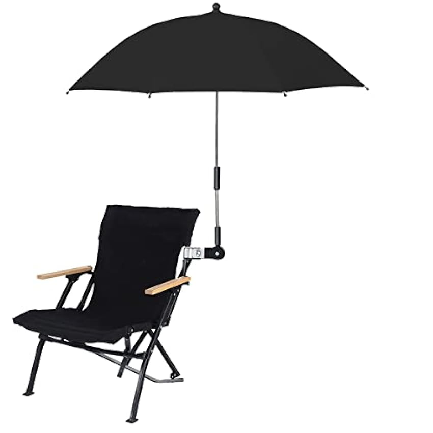 JYCRA Parasol de chaise avec pince universelle, 81,3 cm, protection UV, parasol réglable pour poussette, fauteuil roulant, noir, Noir , moyen QyVDXD6S