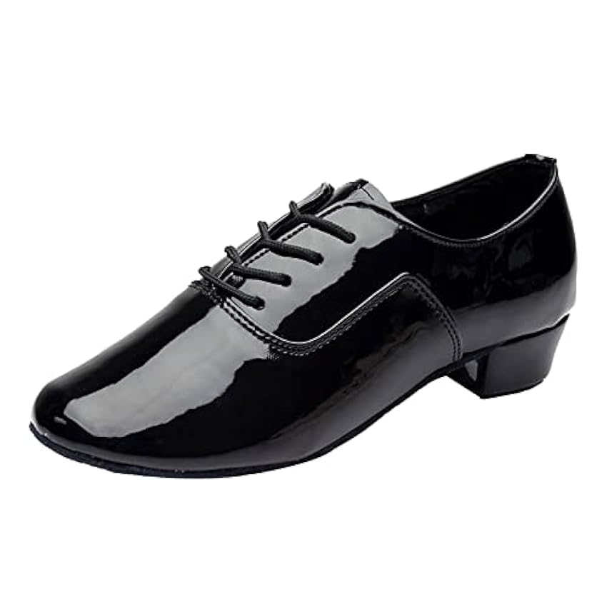 Chaussures de fitness pour homme - Couleur unie - Chaussures à lacets pour la danse moderne - Chaussures de danse latine - Chaussures de police - Noir T3Gfv70T