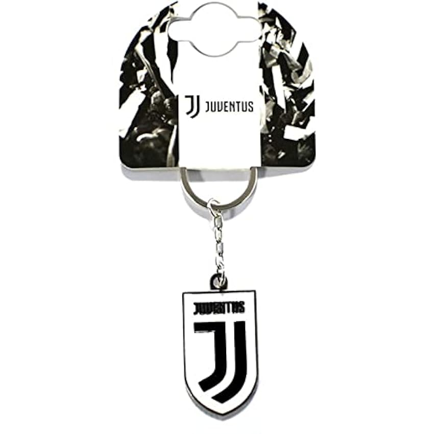 Porte-clés en métal Officiel avec écharpe Blanche et Noire Juventus FVBzO7XZ