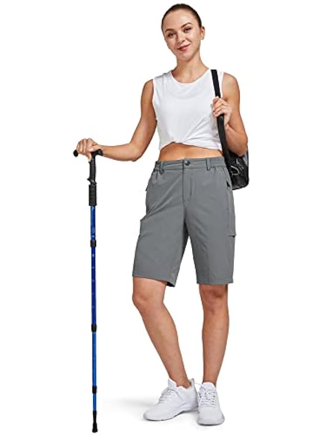 FitsT4 Short de randonnée léger à séchage rapide pour femme Protection solaire imperméable avec poches multiples BpIzgX0T