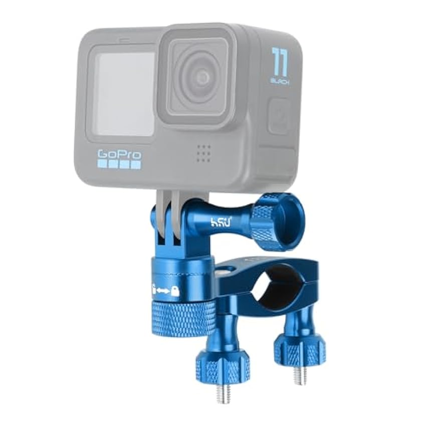 HSU Support de Vélo pour GoPro, Fixation de Guidon Rotatif Réglable à 360 Degrés pour Hero 12/11/10/9/8/7/6/5/4/3, et Insta360 Caméra d´action (Bleu) MbVU8w0D