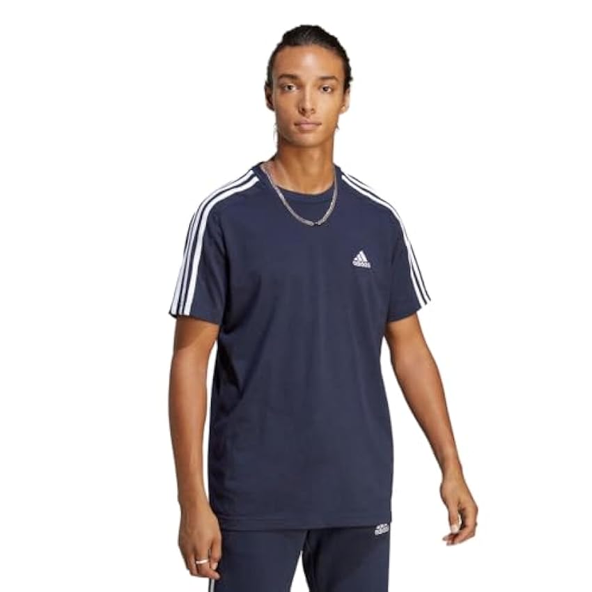 adidas Essentials Single Jersey 3-Stripes T-Shirt à Manches Courtes Homme (Lot de 1) NTE7C3qu