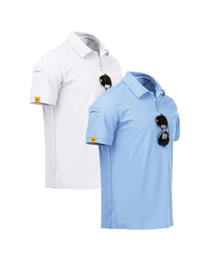 JACKETOWN Polo Hommes Manches Courtes Séchage Rapide Respirant Polos d´été pour Hommes Patte de Boutonnage T-Shirts Sport Chemise Basic Regular Fit Polo EDpZcs3r