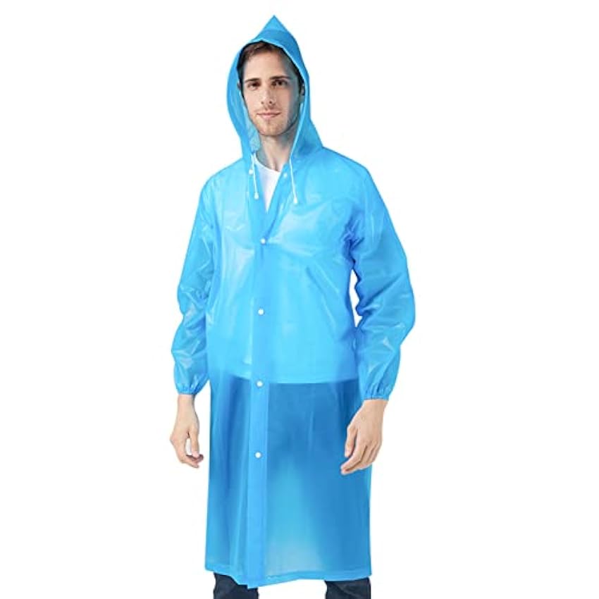 Potosala Lot de 2 vestes de pluie poncho de pluie vestes de pluie imperméables réutilisables pour les voyages pour la randonnée à vélo le camping a pêche (EVA) transparent urEdWSST