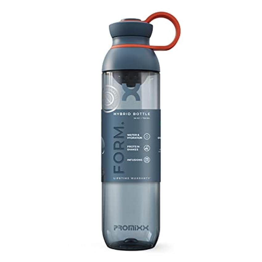 Promixx FORM Gourde Bulk de Sport - Shaker Proteines Premium pour Infusions et Hydratation - Shaker Bulk Durable à Vie, Gourde de Sport Étanche Sans BPA - 760 ml/26 oz (Blanc) sxfDqAsr