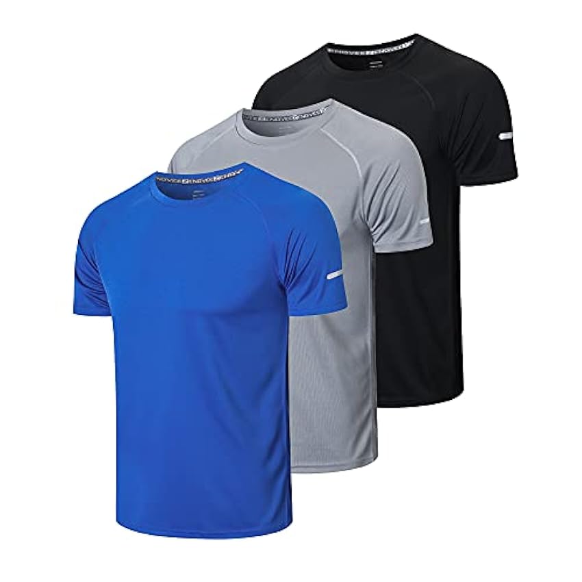 HUAKANG 3 Pack Tee Shirt Sport Homme T-Shirt à Manches Courtes Séchage Rapide Respirant Baselayer Haut Running Fitness Gym 4rPnDgaJ
