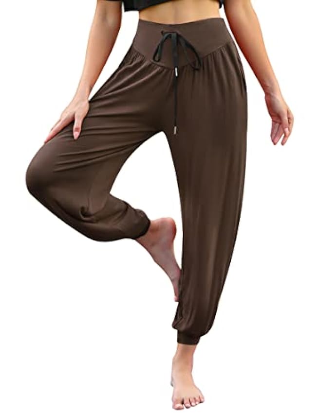 Terecey Pantalon Sarouel Femme Sport Taille Haute Bouffant Pants pour Pilate Hippie Yoga Fitness Danse Z44LuISq