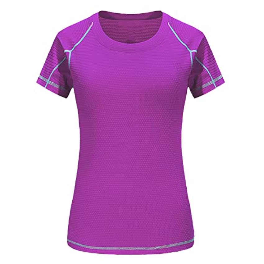 LiiYii T-Shirts de Sport Femme à Manche Courtes Tops et col en V Fitness Yoga Tee Shirt wi3BU4vO
