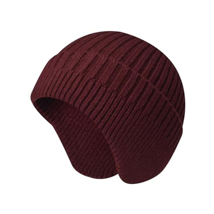 HEYANN Bonnet d´hiver tricoté à cache-oreilles, unisexe, bonnet d´hiver chaud en tricot coupe-vent pour femme, chapeau parapluie pour la marche, la course à pied k3rqiQDv