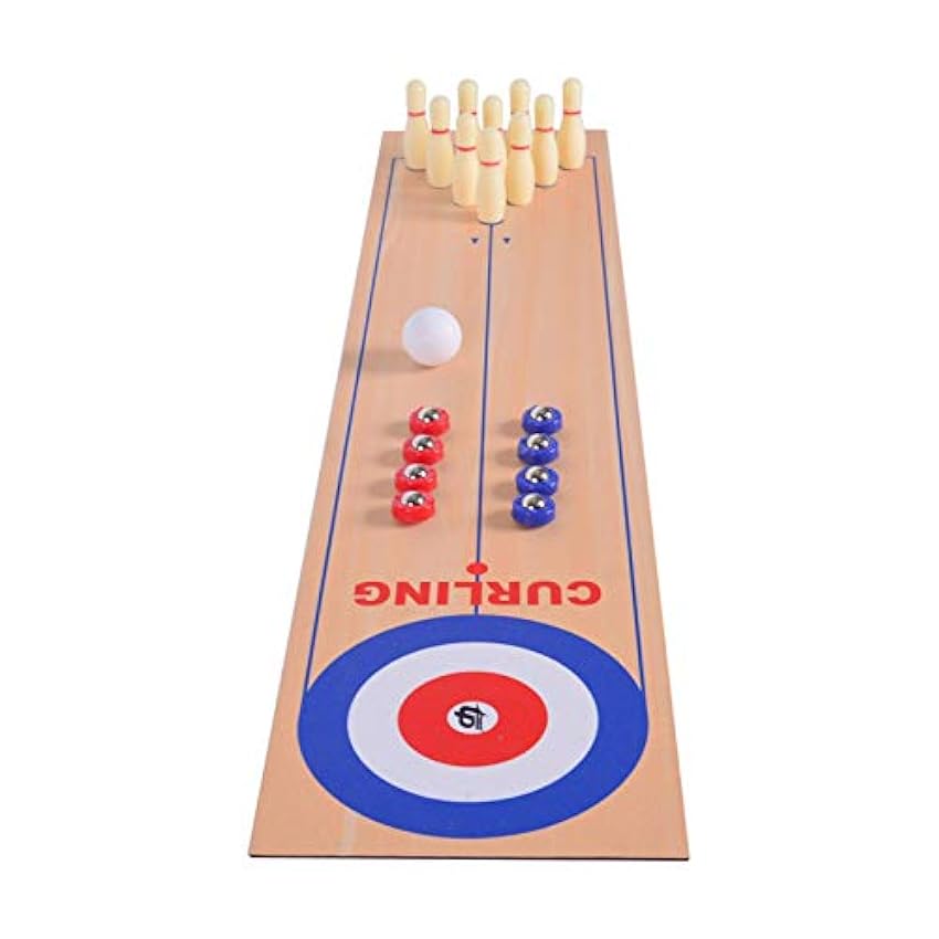 MezoJaoie 3 in 1Table Top Shuffleboard, Curling Game an