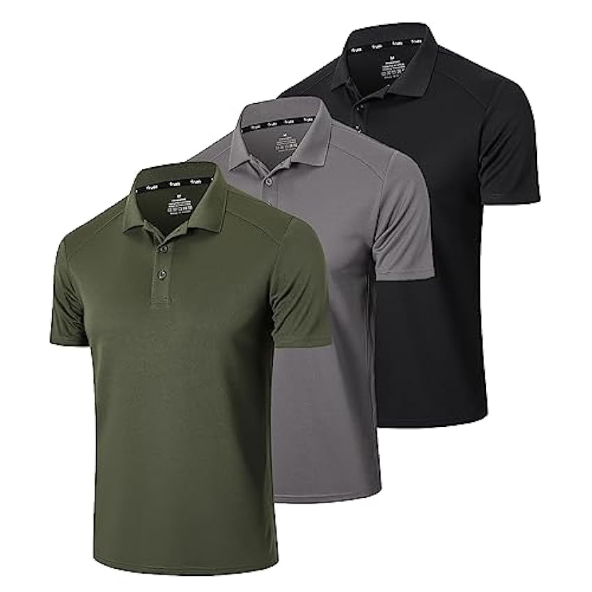 frueo 3er Pack Polo Homme Manches Courtes Confort Loisi