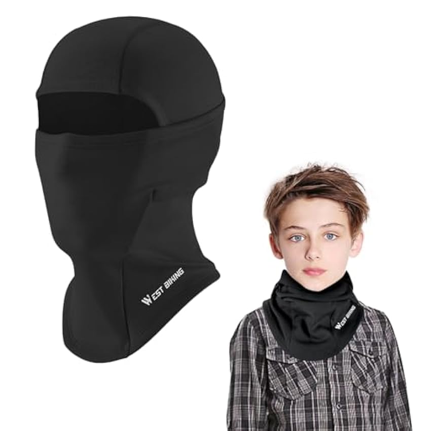 NIXRET Calottes et bonnets Noir pour garçons, Multifonction Calottes Masque de Ski Cyclisme, Convient pour la circonférence de la tête 45-53 CM / 17,7-22,1 inch S3KgcIxc