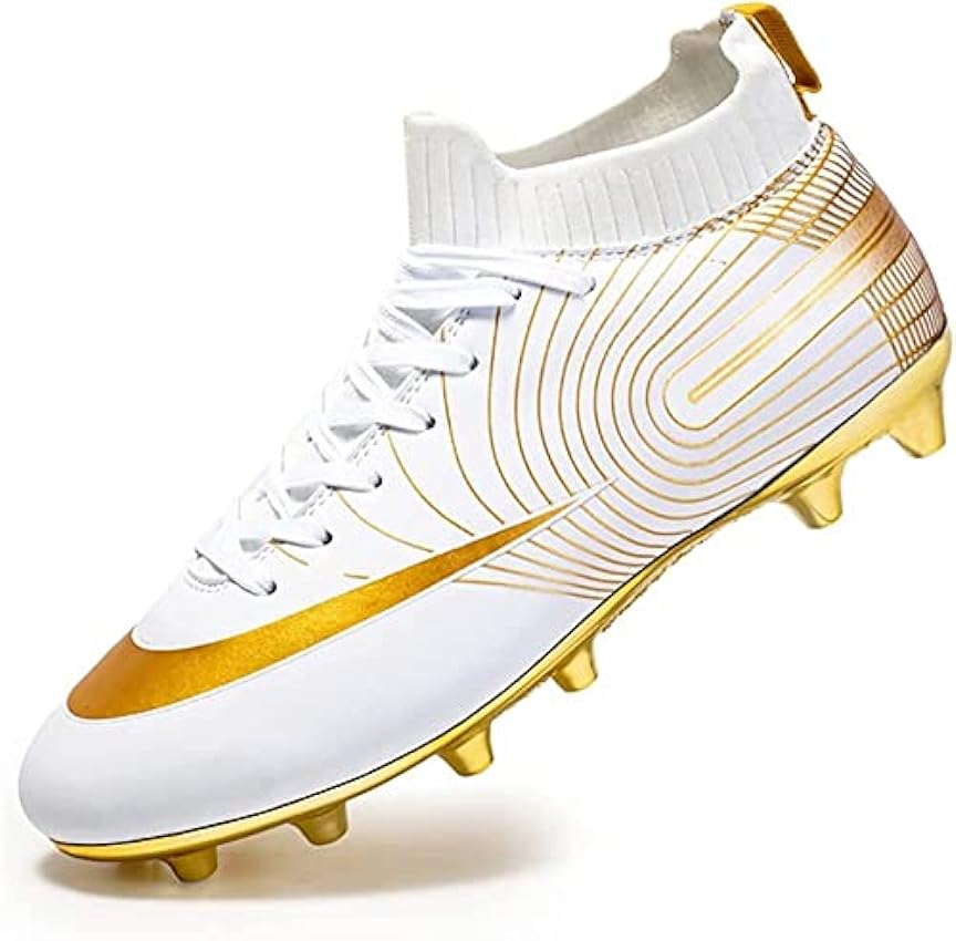 Bolognifi Chaussures de Football for Hommes Chaussures d´entraînement de pelouse en Plein air Chaussures de Football d´athlétisme de compétition Professionnelle antidérapantes (Color : White 566 1, 9gvJjgzZ