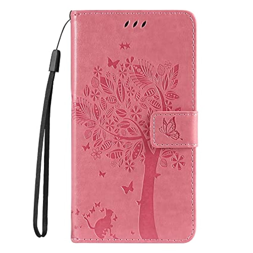 VQWQ Coque pour Xiaomi POCO M3 - Chatte Arbre Cuir PU Étui Portefeuille à Rabat Housse Case Support et Porte Cartes Magnétique Folio Case pour Xiaomi POCO M3 [MHS] -Pink WrbPxvlH