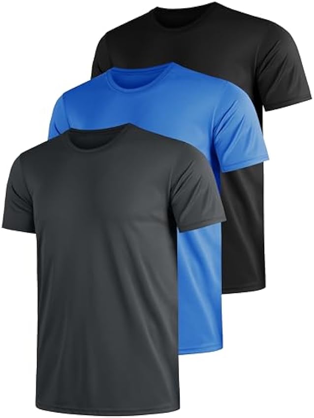UEEKO Lot De 3 T-Shirts De Sport à Manches Courtes pour Homme SéChage Rapide Respirant pour Le Fitness La Course à Pied iJNjnaOx
