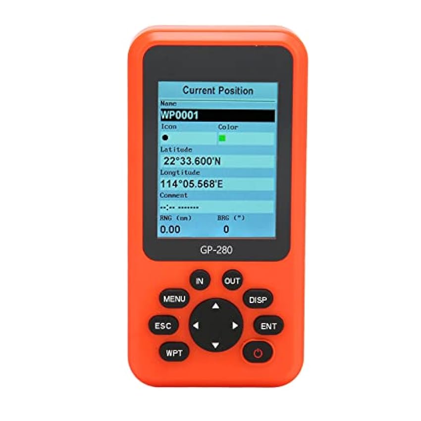 Navigateur GPS Portable, écran Couleur 2,6 Pouces Mini Navigation GPS avec Alertes Visuelles et Audio, Batterie Rechargeable 1800 MAh pour Véhicule Marin pour Randonnée, Chasse (Orange) sa2KMpWy