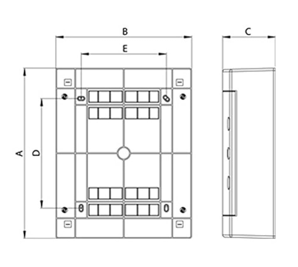 Boîte à fusibles en saillie IP40 Boîtier de distribution 1 rangée jusqu´à 8 modules Porte transparente pour l´installation dans une pièce sèche de la maison AdfCsxHE
