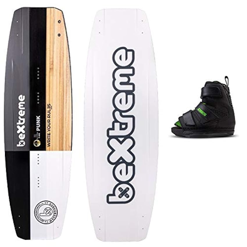 Planche Wakeboard BeXtreme Punk 146cm + Bottes Jobe Host 40-44. Wakeboard pour cableski et Beteau et Kiteboard. 100% Pauwlonia ECO Board pour Homme YziJ2Msf