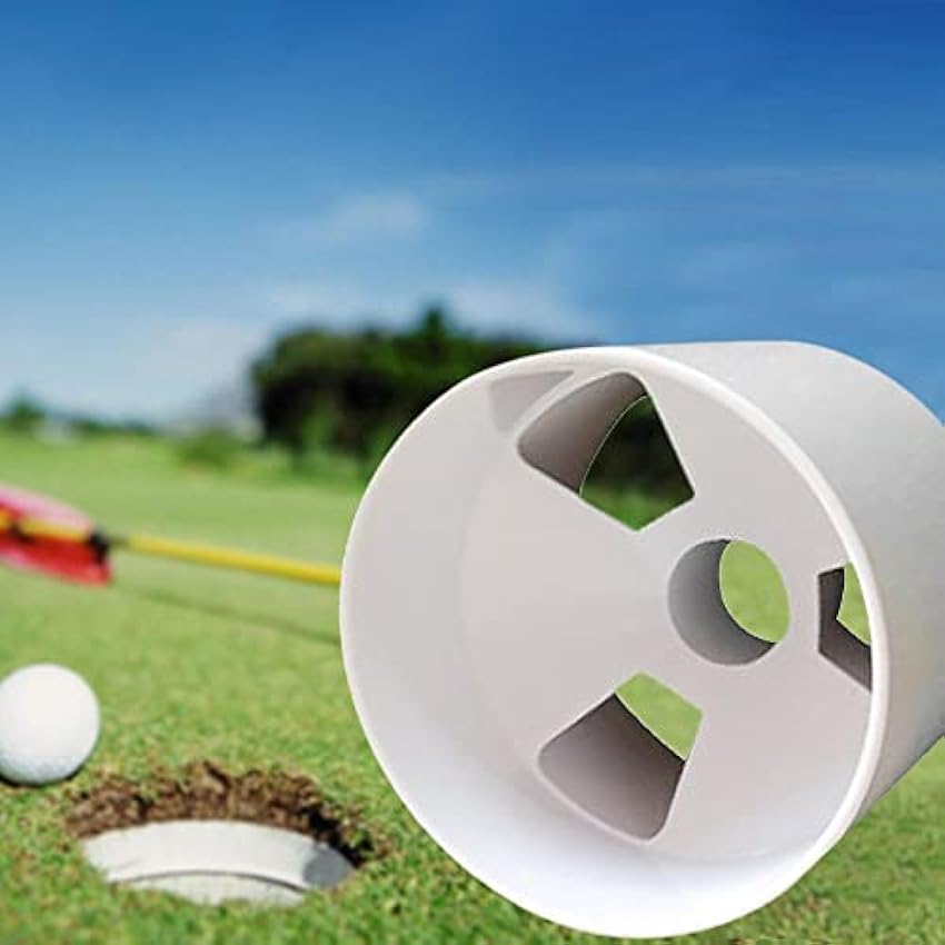 Anoudon Lot de 2 trous de golf en plastique pour trou de golf - Pour le golf, le drapeau vert, le golf, le trou en plastique, le trou de mât, le trou de golf, le thé de golf yL2bvd23