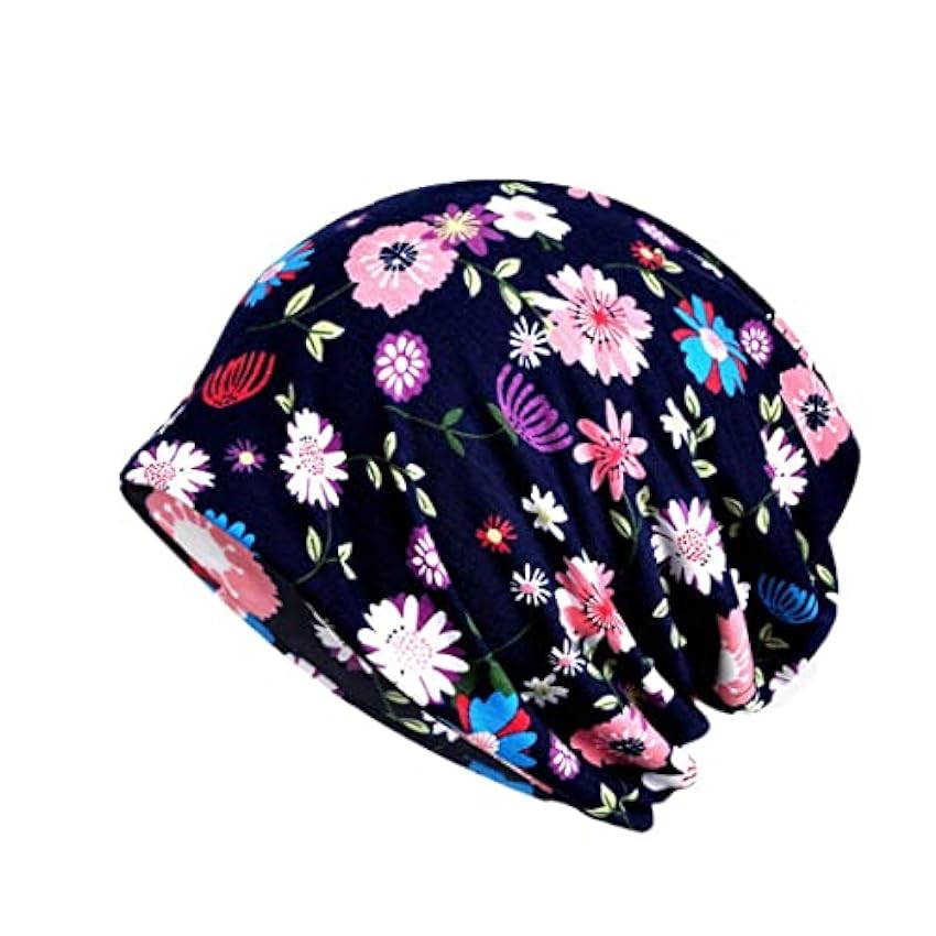 HAOLI Chapeau d´impression à Double Couche Bonnet pour Femme Bonnets à Fleurs Douces Turban Écharpe de Cou décontractée (Taille Unique Rose) E4eo3VBw