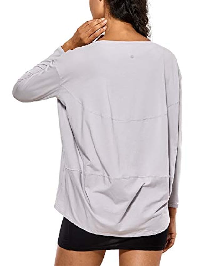 CRZ YOGA Femme Pima Cotton T-Shirt de Sport à Manches L