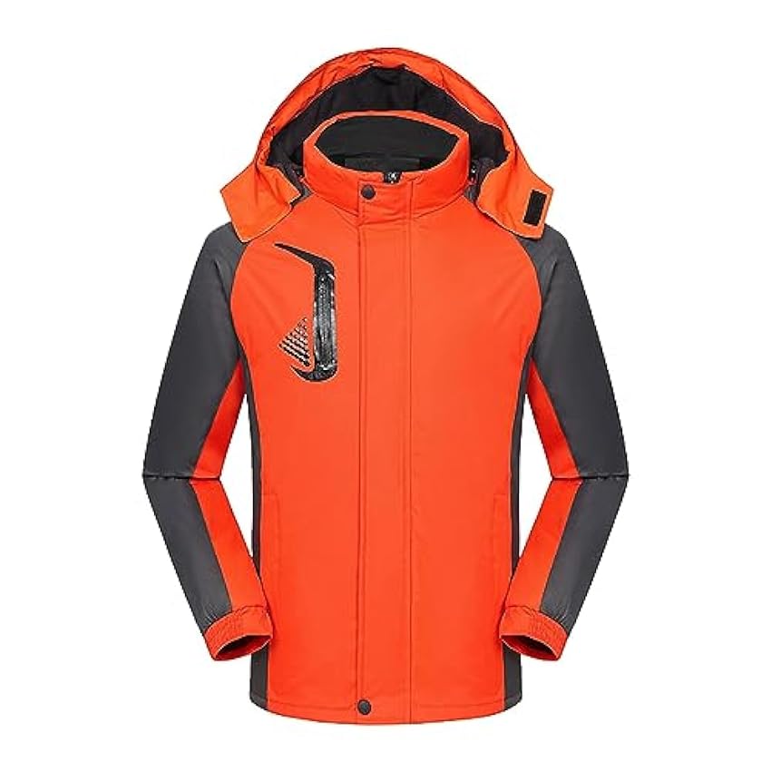 LOIJMK Veste softshell unisexe imperméable et respirante - Veste de ski pour homme et femme - Softshell rouge - Avec capuche - Fermeture éclair - Avec poches - Veste de randonnée - Combinaison de Phq0OQ8o