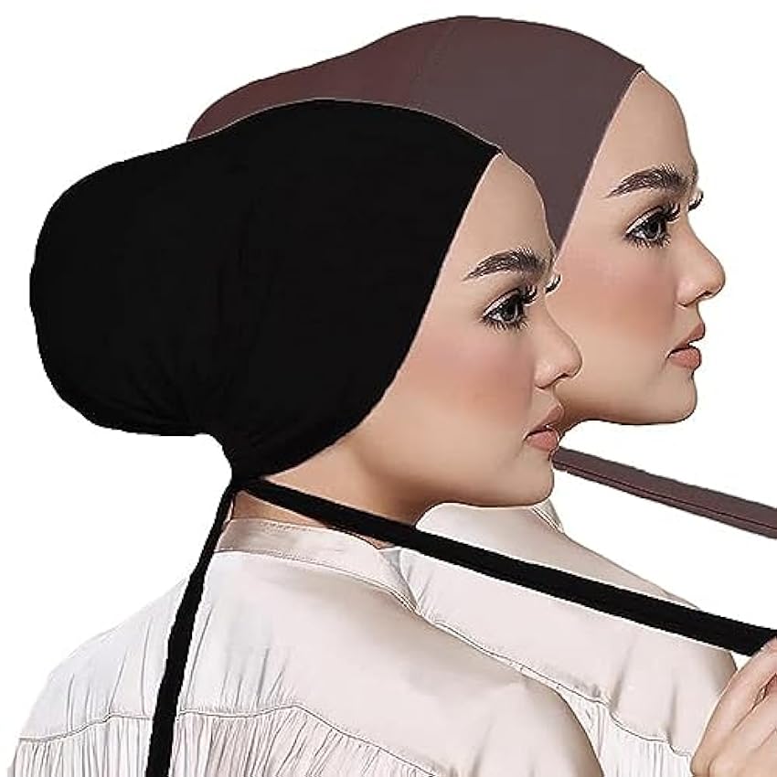 KAVINGKALY 2Pcs Femmes Bonnet Hijab Islamique Musulman 
