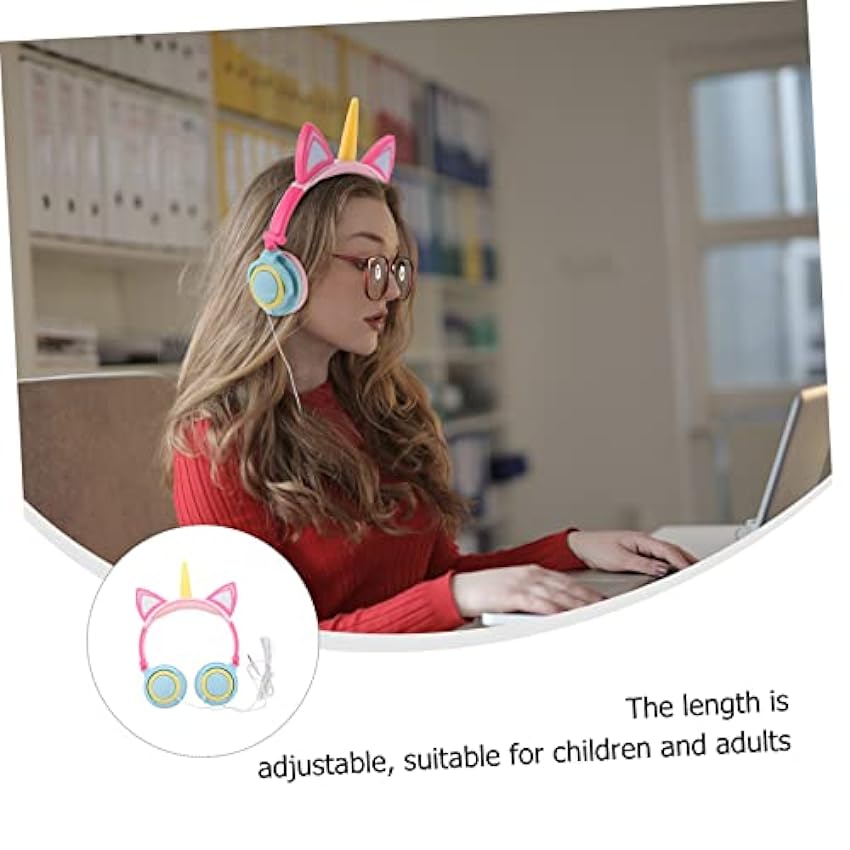 Hemobllo 2 Pièces Casque Licorne Écouteurs LED pour Enfants Écouteurs Filaires pour Enfants Allumer Le Casque Écouteurs Supra-Auriculaires pour Enfants Ecouteur Bandeau Abdos sur L´oreille ZOVOIdVY