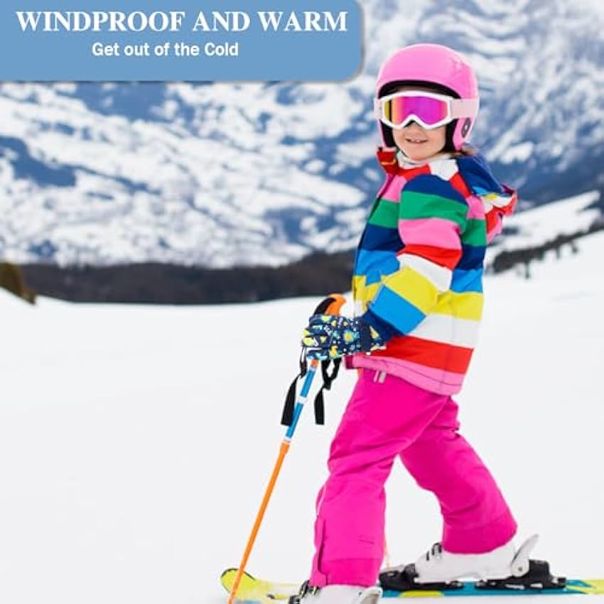 VMUTGA Gants Thermiques d´hiver Imperméables, Gants de Ski Enfants pour Les Sports de Plein Air, L´équitation, La Marche, Le Ski, Le Football 5 à 12 Ans J4TrIk0l