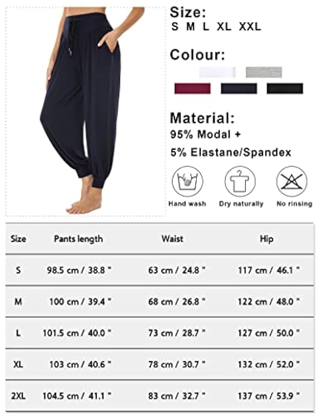 Terecey Pantalon Sarouel Femme Sport Taille Haute Bouffant Pants pour Pilate Hippie Yoga Fitness Danse Z44LuISq