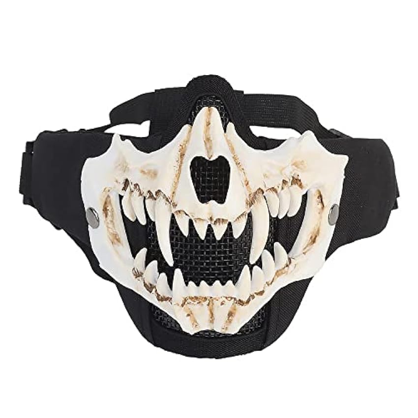 Yzpacc Masque tactique en maille avec tête de mort pour Halloween, cosplay, paintball, chasse, cosplay DETcPrAW