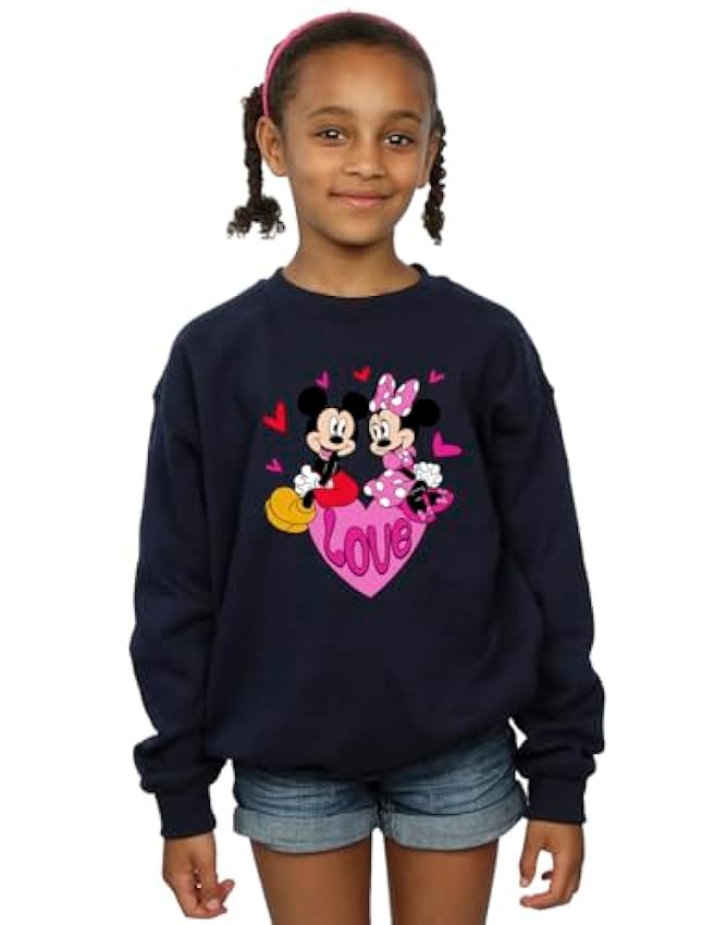 Disney Fille Mickey & Minnie Love Hearts Sweat-Shirt LsIt7z9c