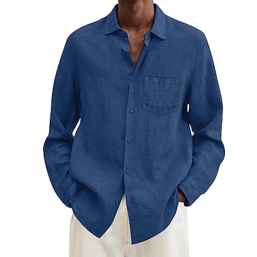 Chemises pour hommes T-shirt pour hommes Chemise à manches longues Chemise Coupe régulière Chemise à manches longues en coton Chemise décontractée Chemise de bûcheron d´affaires Hauts streetwear uQzNIwIZ