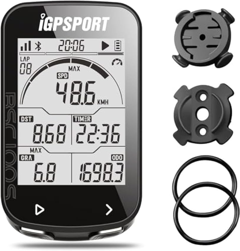 Ordinateur de vélo GPS, Compteur de Vitesse et Compteur kilométrique sans Fil Ant+, Ordinateur de vélo Rechargeable étanche IPX7 avec écran LCD rétroéclairé Automatique de 2,6 Pouces lNLDLA5A
