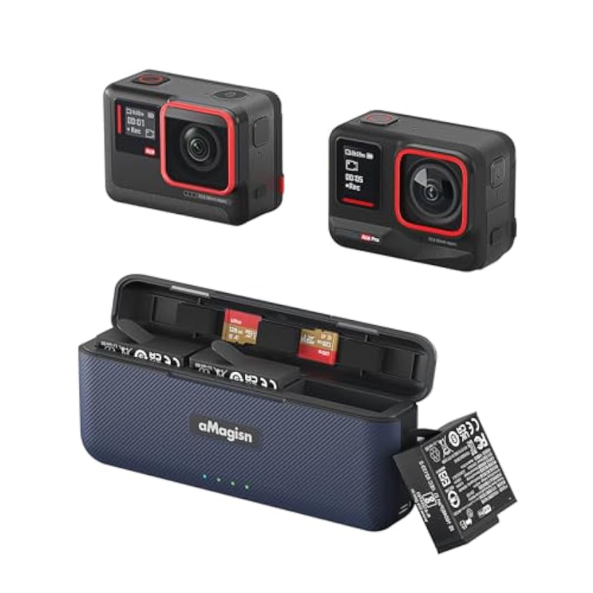Chargeur De Batterie pour Insta360 Ace/Ace Pro, Chargeur Rapide, Étui De Charge Rapide, avec Emplacements pour Cartes SD Misro, Accessoires De Chargeur Y1V3tWFE