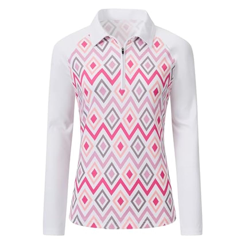 MoFiz Polo Femme Shirt Manche Longue avec 1/4 Zipper Sport Golf Tennis Tops d´hiver T Shirt JxpP40Kx
